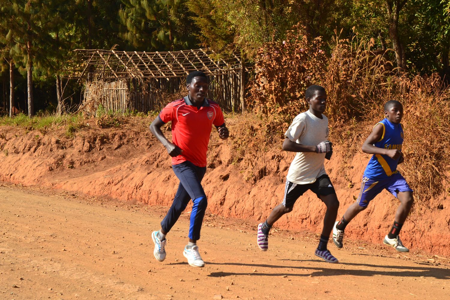 Running competitors on the road between Mdilidili and Lugarawa